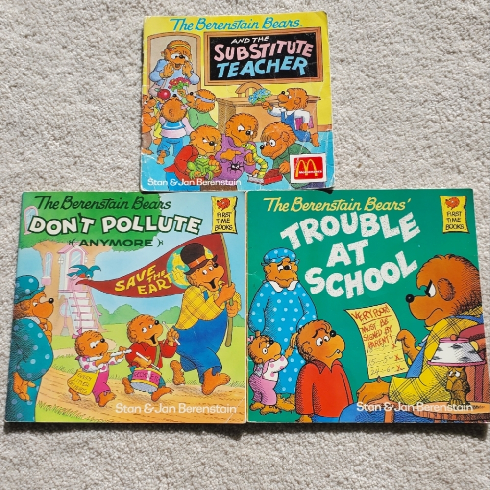 3 Vintage The Berenstain Bears Picture Books First Time Books Trouble at School